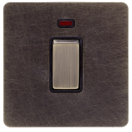 Caradok Screwless Antique Brass 20A Double Pole Switch - 1 Gang - The Georgian - Caradok - Georgian - Antique Brass