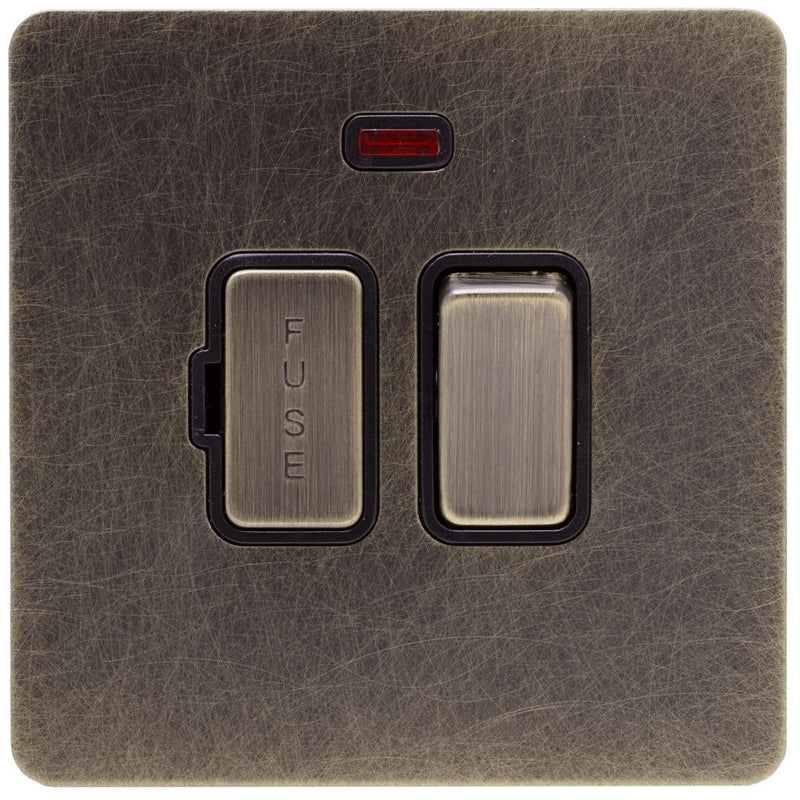 Caradok Screwless Antique Brass Switched 13a Fused Spur - 1 Gang - The Georgian - Caradok - Georgian - Antique Brass