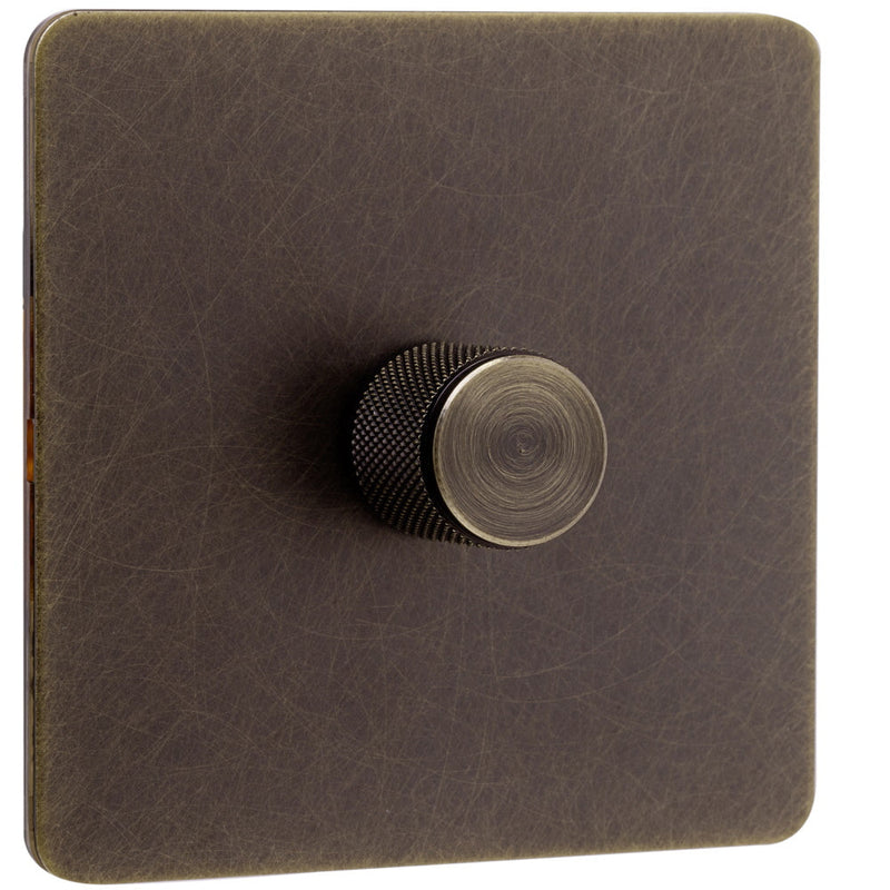 Caradok Screwless Antique Brass Dimmer Switch - 1 Gang - The Georgian - Caradok - Georgian - Antique Brass