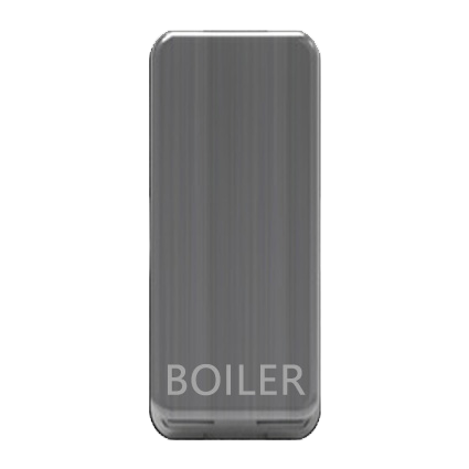 Caradok Switch Cover marked "BOILER" Brushed Chrome - Caradok - The Curve - Brushed Steel