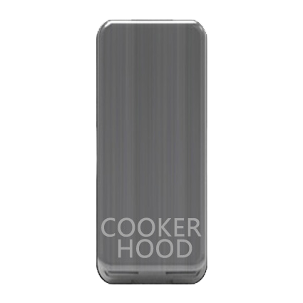 Caradok Switch Cover marked "COOKERHOOD" Brushed Chrome - Caradok - The Curve - Brushed Steel