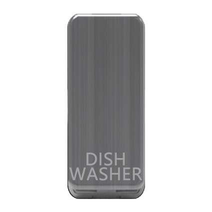 Caradok Switch Cover marked "DISHWASHER" Brushed Chrome - Caradok - The Curve - Brushed Steel