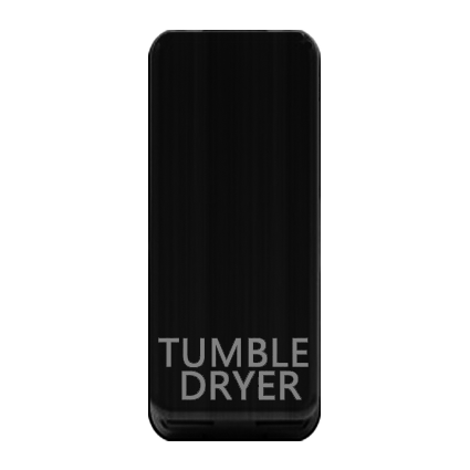 Caradok Switch Cover marked "TUMBLE DRYER" Matt Black - Caradok - The Curve - Matt Black
