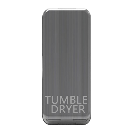 Caradok Switch Cover marked "TUMBLE DRYER" Brushed Chrome - Caradok - The Curve - Brushed Steel