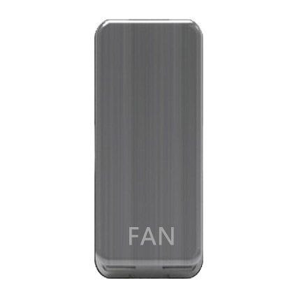 Caradok Switch Cover marked "FAN" Brushed Chrome - Caradok - The Curve - Brushed Steel