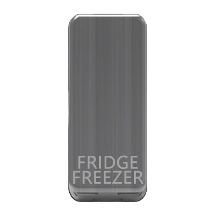 Caradok Switch Cover marked "FRIDGE FREEZER" Brushed Chrome - Caradok - The Curve - Brushed Steel
