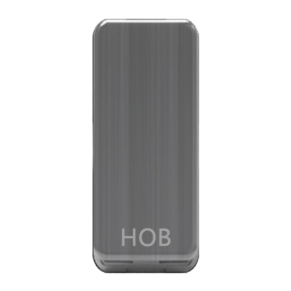 Caradok Switch Cover marked "HOB" Brushed Chrome - Caradok - The Curve - Brushed Steel