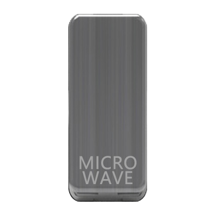 Caradok Switch Cover marked "MICROWAVE" Brushed Chrome - Caradok - The Curve - Brushed Steel