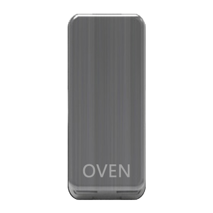 Caradok Switch Cover marked "OVEN" Brushed Chrome - Caradok - The Curve - Brushed Steel