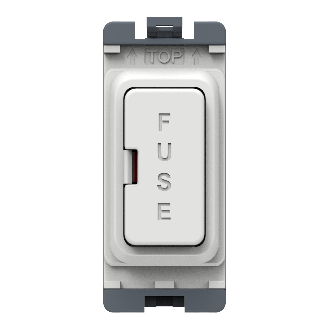 Caradok 13A White Fused Grid Module Moulded - Caradok - The Classics - White Plastic