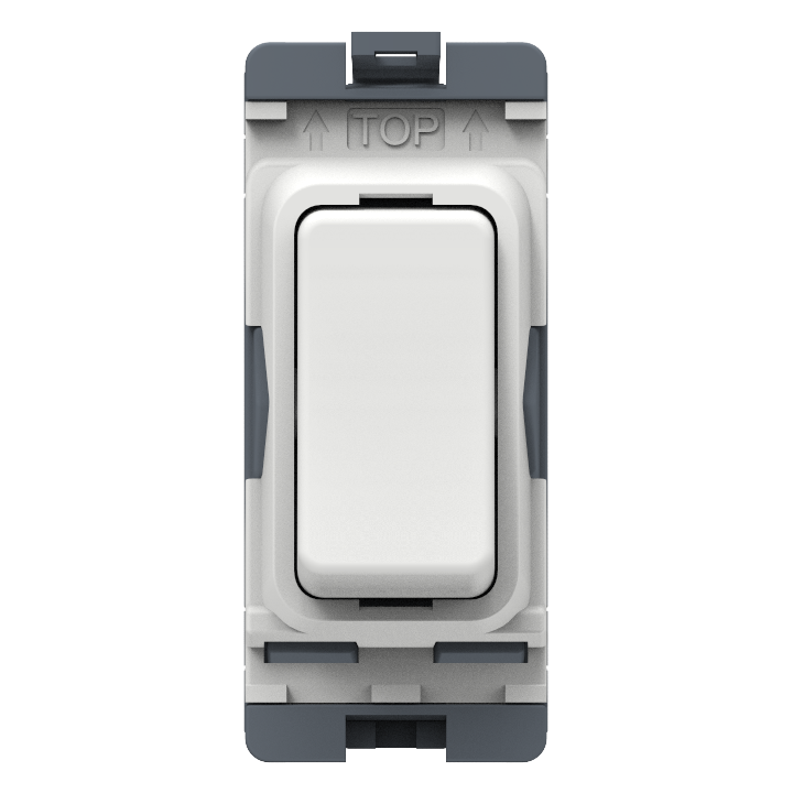 Caradok 20A 2Way Grid Module White Moulded - Caradok - The Classics - White Plastic