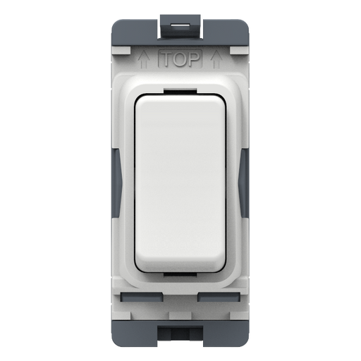 Caradok 20A 2Way Grid Module White Moulded - Caradok - The Classics - White Plastic