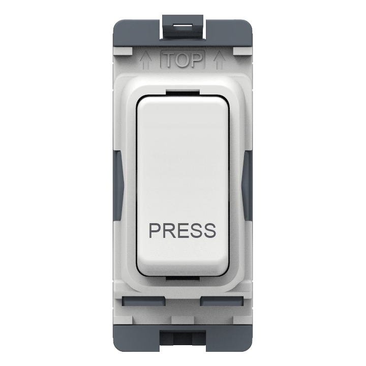 Caradok 20A 2Way Retractive Switch (Press) White Moulded - Caradok - The Classics - White Plastic