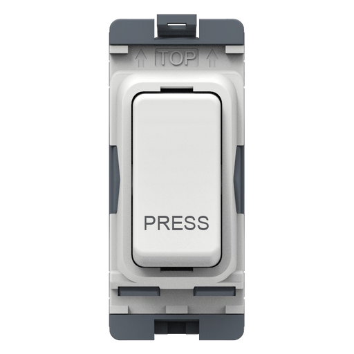 Caradok 20A 2Way Retractive Switch (Press) White Moulded - Caradok - The Classics - White Plastic