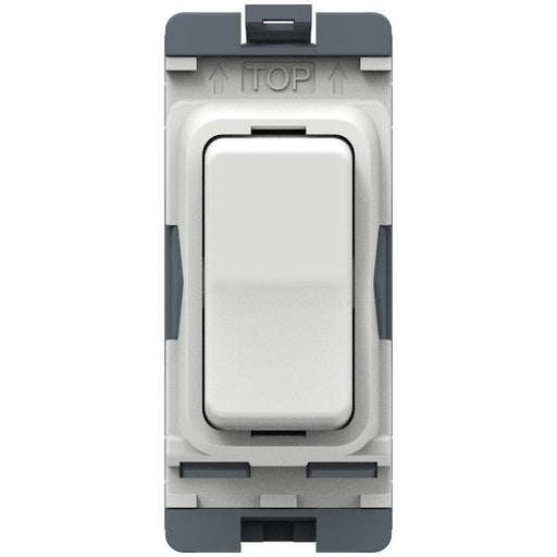 Caradok 20A 2Way Grid Module (Centre Off) White Moulded - Caradok - The Classics - White Plastic