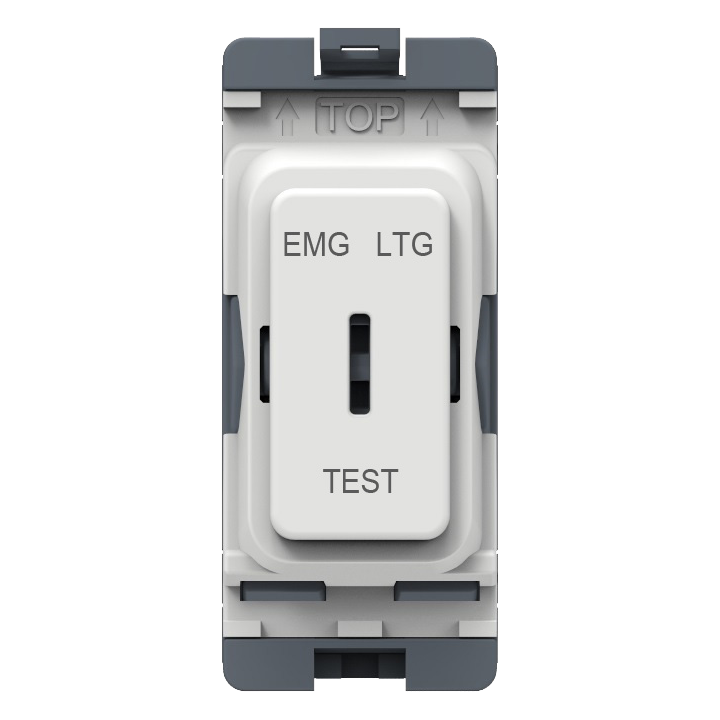 Caradok 20A 2Way Key Switch (EMG LTG TEST) White Moulded - Caradok - The Classics - White Plastic