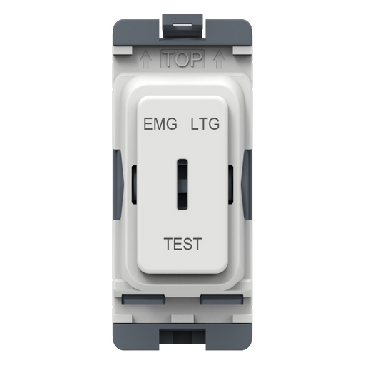 Caradok 20A 2Way Key Switch (EMG LTG TEST) White Moulded - Caradok - The Classics - White Plastic