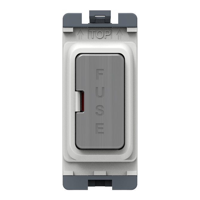 Caradok 13A Fused Grid Brushed Chrome - Caradok - The Curve - Brushed Steel