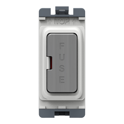 Caradok 13A Fused Grid Brushed Chrome - Caradok - The Curve - Brushed Steel