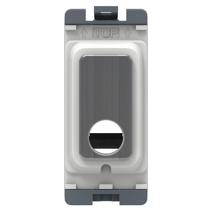 Caradok 16A Flex Outlet Grid Module Brushed Chrome - Caradok - The Curve - Brushed Steel