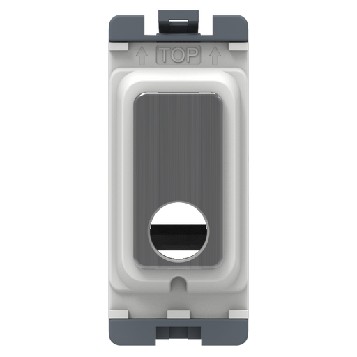 Caradok 16A Flex Outlet Grid Module Brushed Chrome - Caradok - The Curve - Brushed Steel