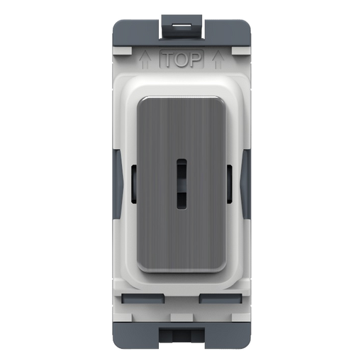 Caradok 20A DP Key Switch White Moulded - Caradok - The Curve - Brushed Steel
