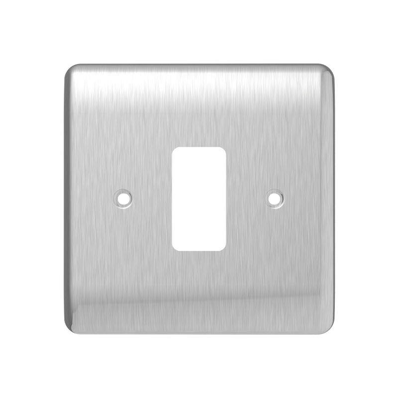 Caradok 1G Front Grid Plate Brushed Chrome - Caradok - The Curve - Brushed Steel