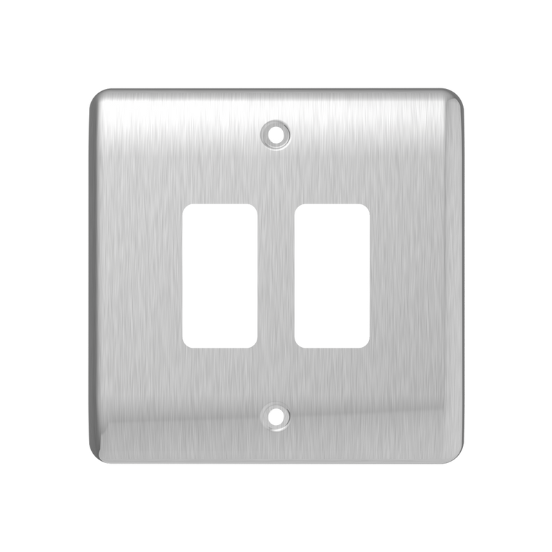 Caradok 2G Front Grid Plate Brushed Chrome - Caradok - The Curve - Brushed Steel
