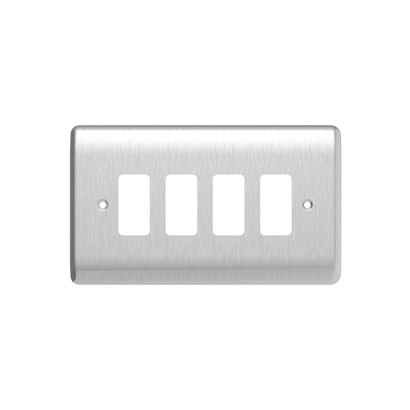 Caradok 4G Front Grid Plate Brushed Chrome - Caradok - The Curve - Brushed Steel