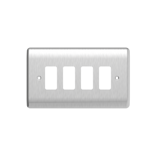 Caradok 4G Front Grid Plate Brushed Chrome - Caradok - The Curve - Brushed Steel