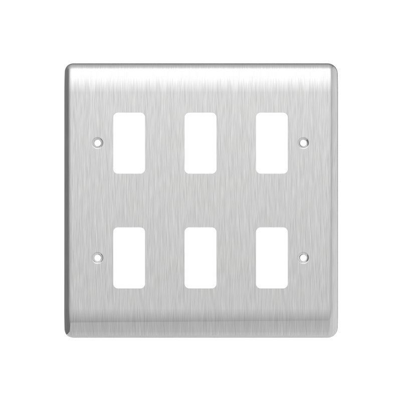 Caradok 6G Front Grid Plate Brushed Chrome - Caradok - The Curve - Brushed Steel