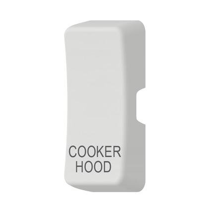 Caradok Switch Cover marked "COOKERHOOD" White Moulded - Caradok - The Classics - White Plastic