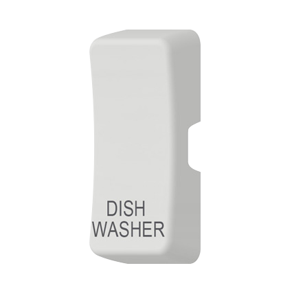 Caradok Switch Cover marked "DISH WASHER" White Moulded - Caradok - The Classics - White Plastic