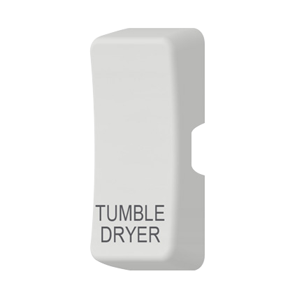 Caradok Switch Cover marked "TUMBLE DRYER" White Moulded - Caradok - The Classics - White Plastic