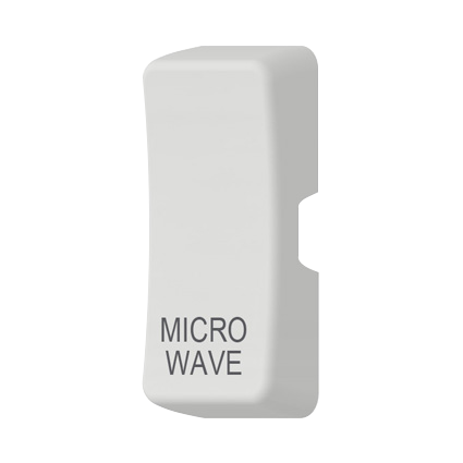 Caradok Switch Cover marked "MICROWAVE" White Moulded - Caradok - The Classics - White Plastic