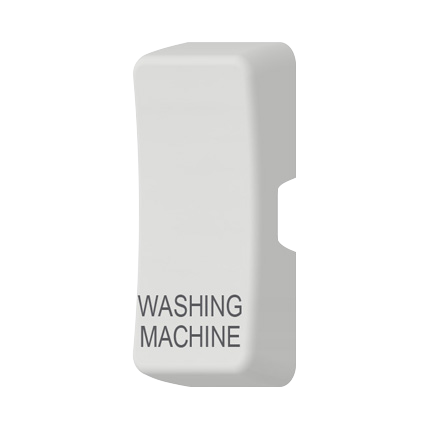 Caradok Switch Cover marked "WASHING MACHINE" White Moulded - Caradok - The Classics - White Plastic