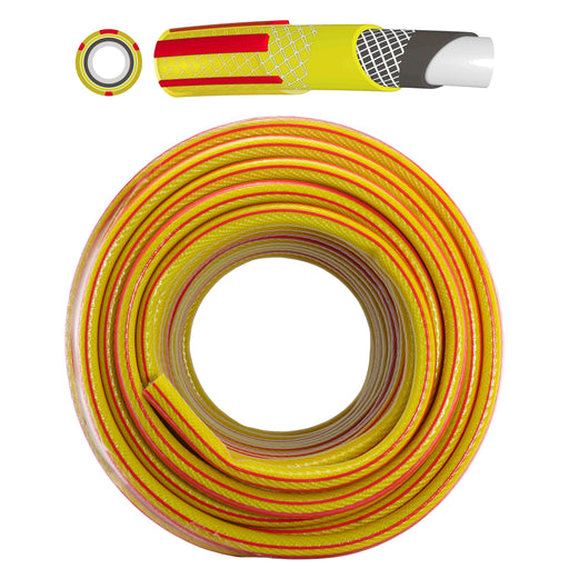 Premium Garden Hose 6-Layer 1/2" Pipe Yellow - Home & Garden > Lawn & Garden Garden watering