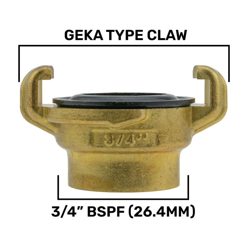 Two Way Tap Splitter Brass 3/4" BSP with Geka Type Outlets - Garden watering