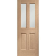 Malton Internal Oak Door with Clear Bevelled Glass - All Sizes -