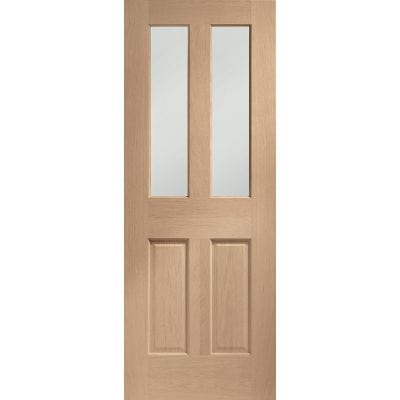 Malton Internal Oak Door with Clear Bevelled Glass - All Sizes -