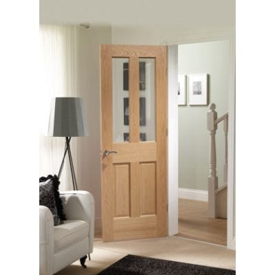 Malton Shaker Internal Oak Door with Clear Glass - All Sizes -