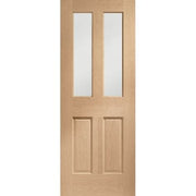 Malton Pre Finished Internal Oak Door with Clear Bevelled Glass - All Sizes -