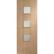 Messina Pre-Finished Internal Oak Door with Clear Glass -