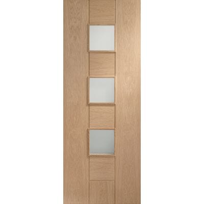 Messina Pre-Finished Internal Oak Door with Clear Glass -