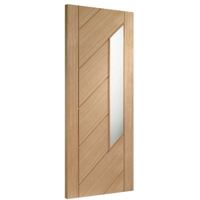 Monza Internal Oak Door with Obscure Glass -