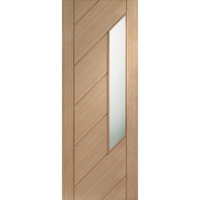 Monza Internal Oak Door with Obscure Glass -
