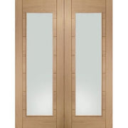 Palermo Internal Oak Rebated Door Pair with Clear Glass -