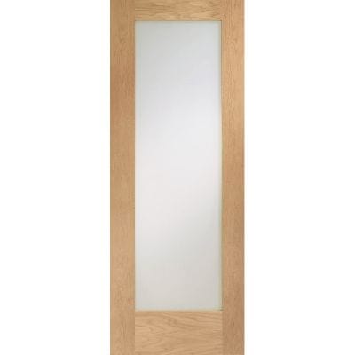 Pattern 10 Unfinished Internal Oak Fire Door with Clear Glass -