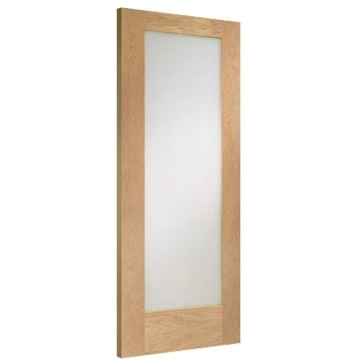 Pattern 10 Unfinished Internal Oak Door with Clear Glass -
