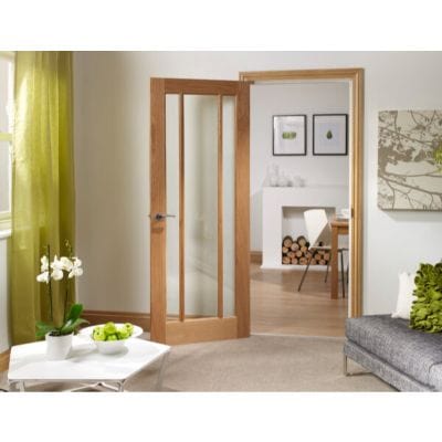 Worcester Unfinished 3 Light Internal Oak Door with Clear Glass -